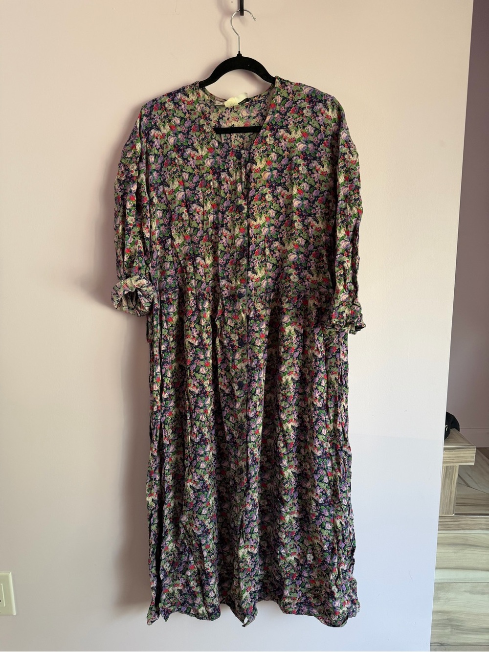 Vintage 90’s Stephanie Thomas Secret Garden Floral Midi Dress 22 XXXL